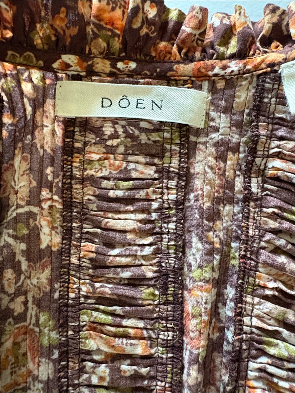 Doen Philana Mulberry Vine Floral Organic Cotton Tiered Maxi Dress Small - Picture 6 of 14